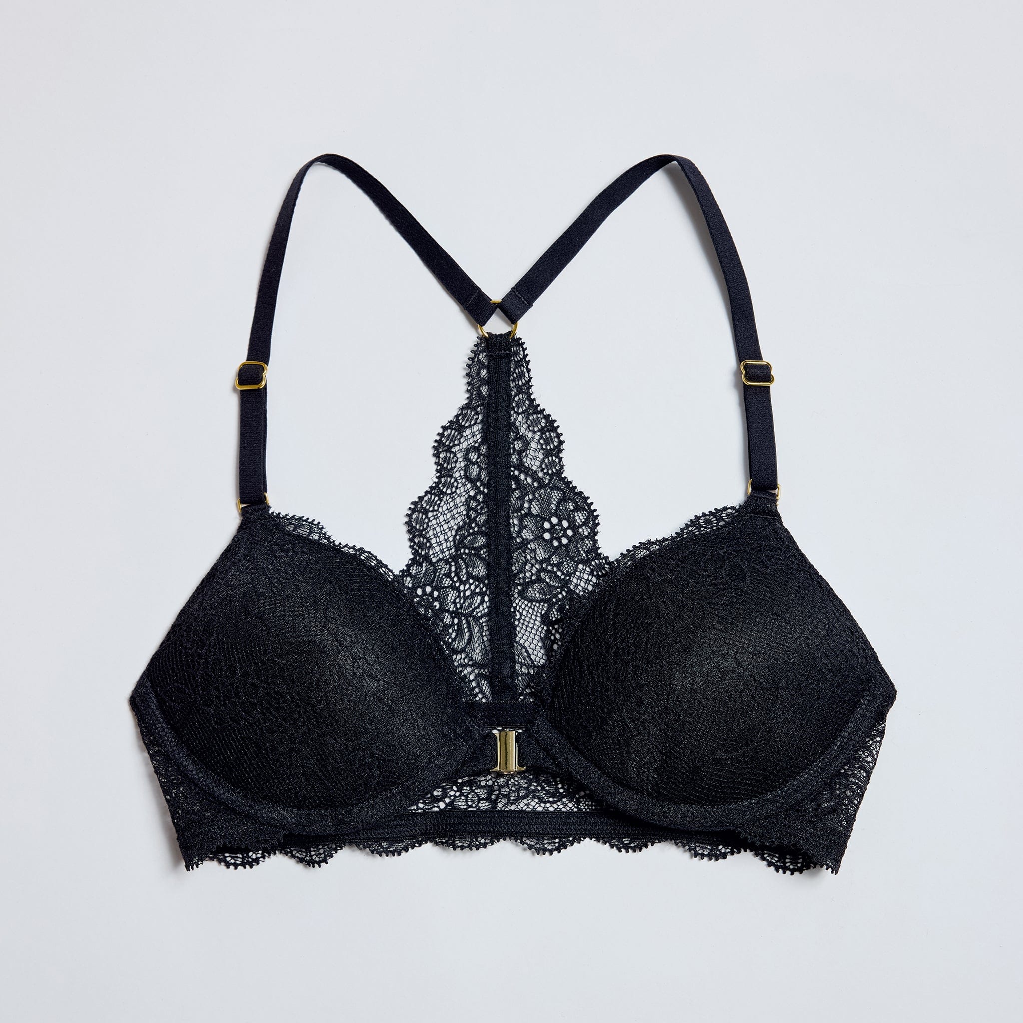 Lace Racerback Lift Up Bra Black - Image 10