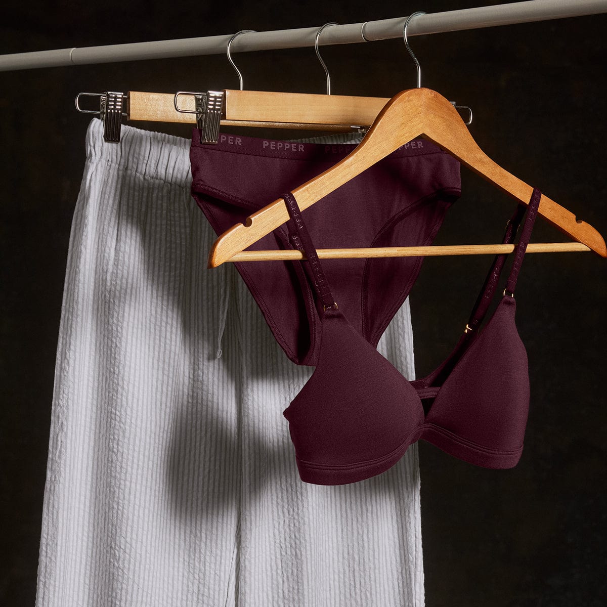 Cotton Lounge Pant Cloud Stripe - Image 2