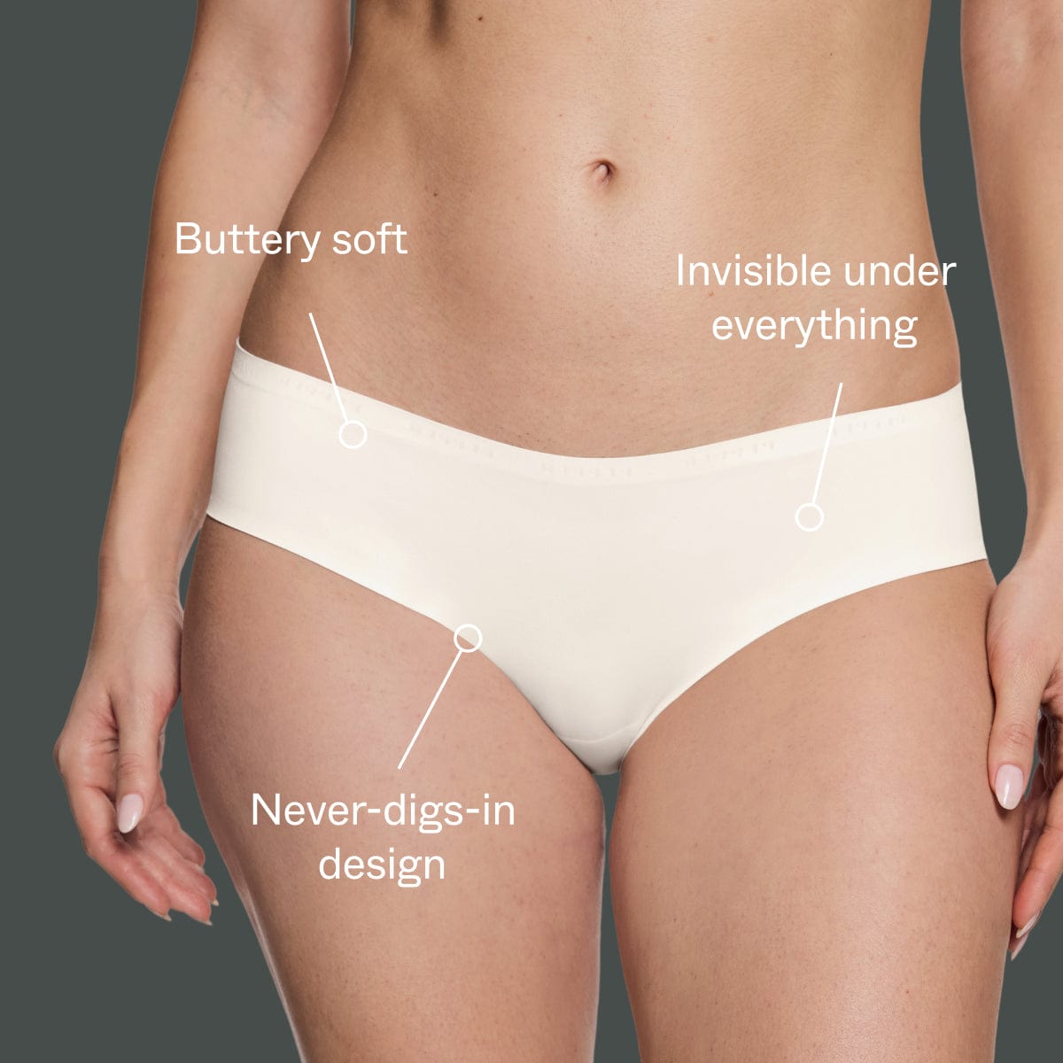 Simply Smooth No Show Hiphugger Ecru - Image 4