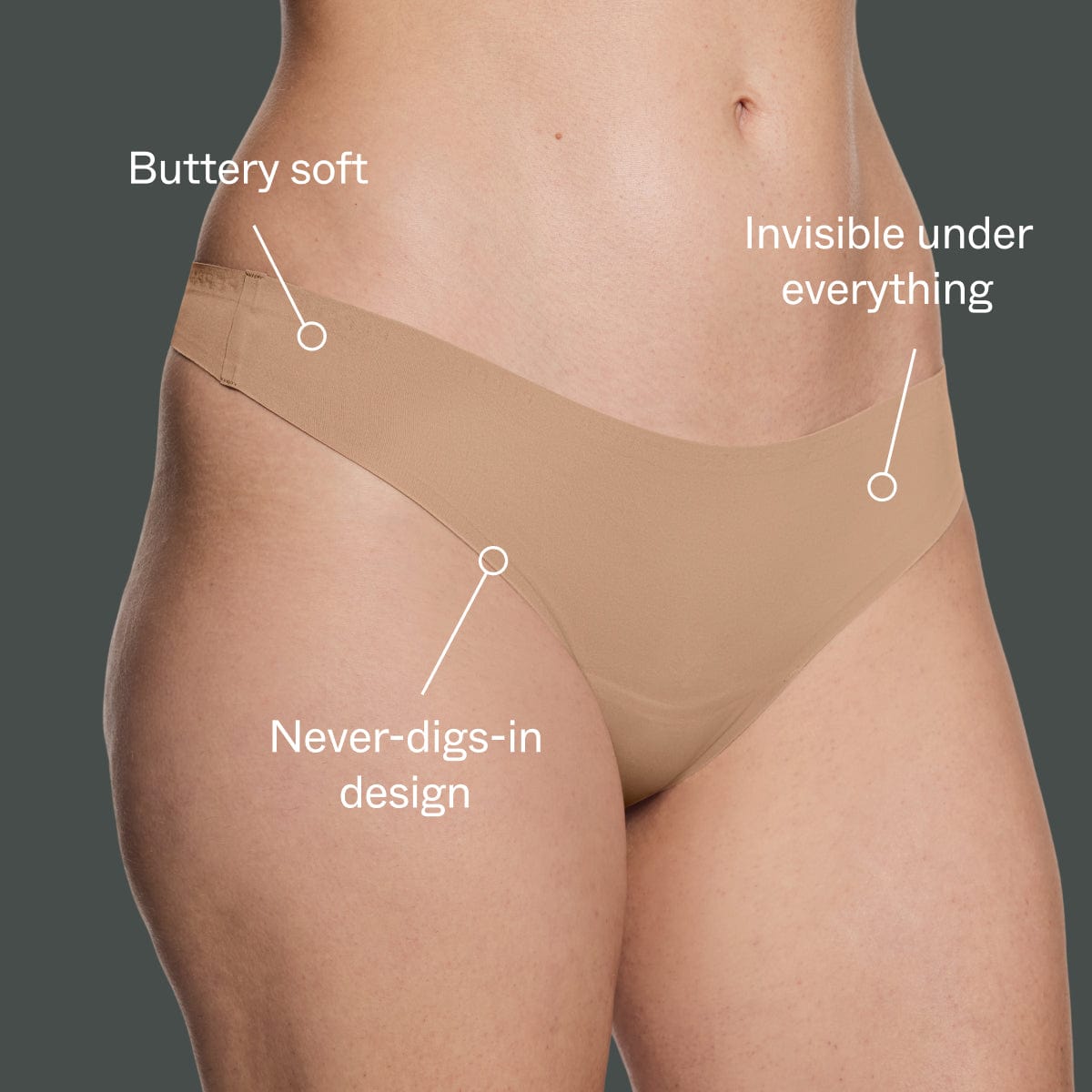 Simply Smooth No Show Thong Fawn - Image 4