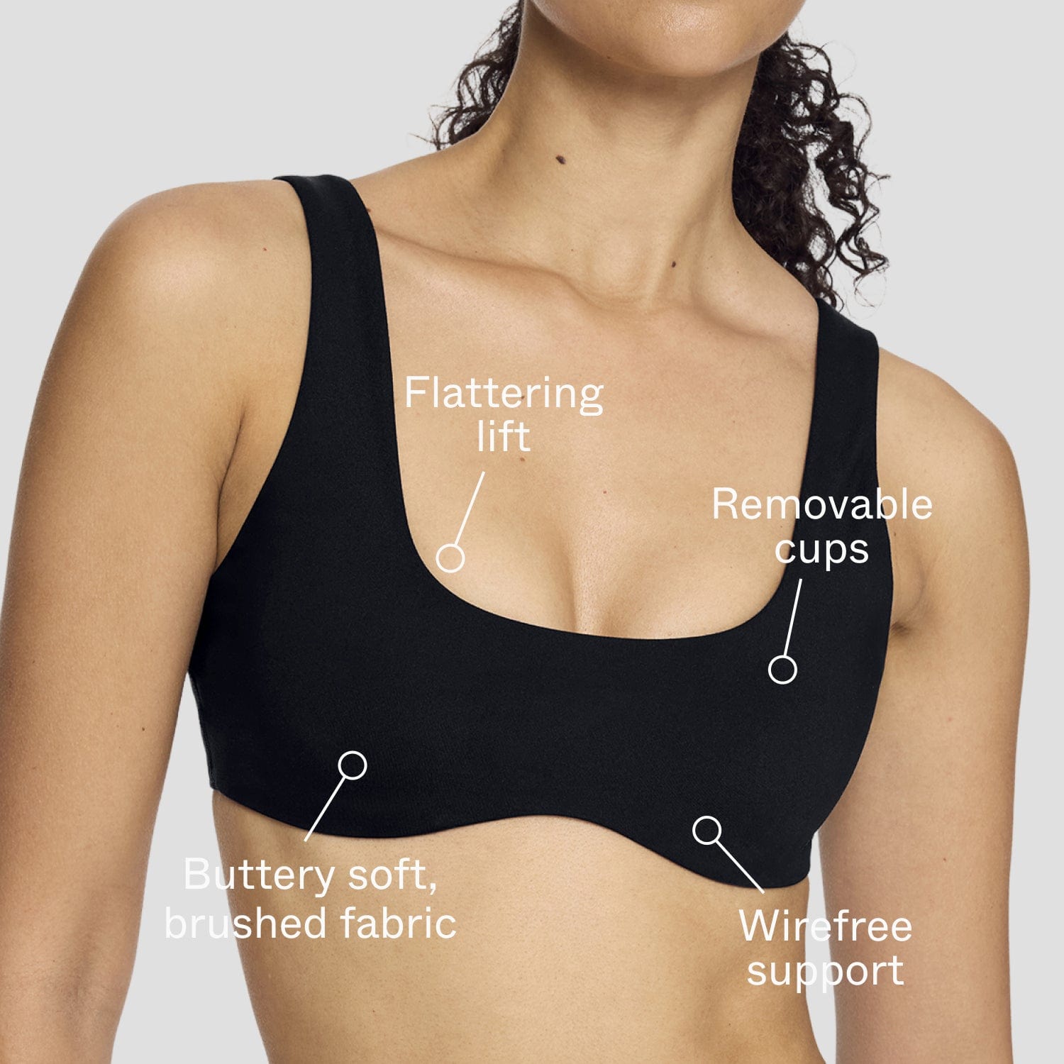 Wave Wirefree Bra Black - Image 2