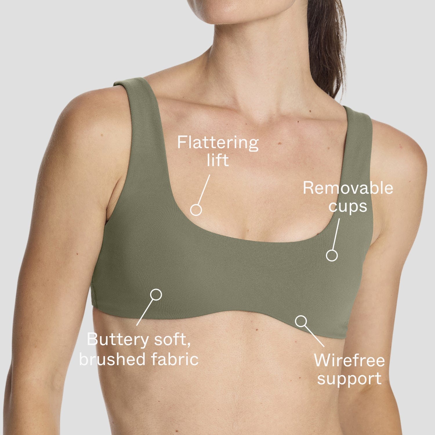 Wave Wirefree Bra Olive - Image 2
