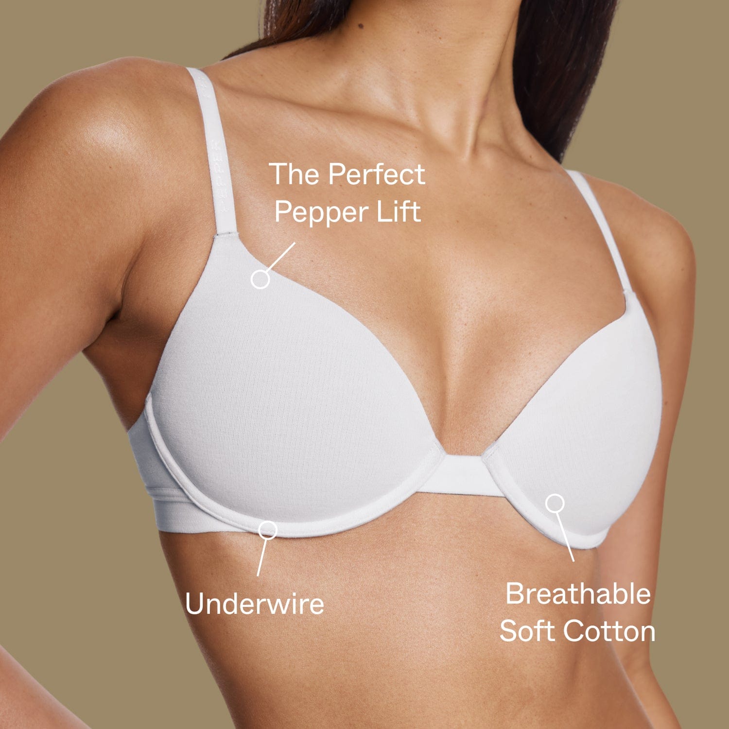 Supima® Cotton Lift Up Bra Heather Grey - Image 3