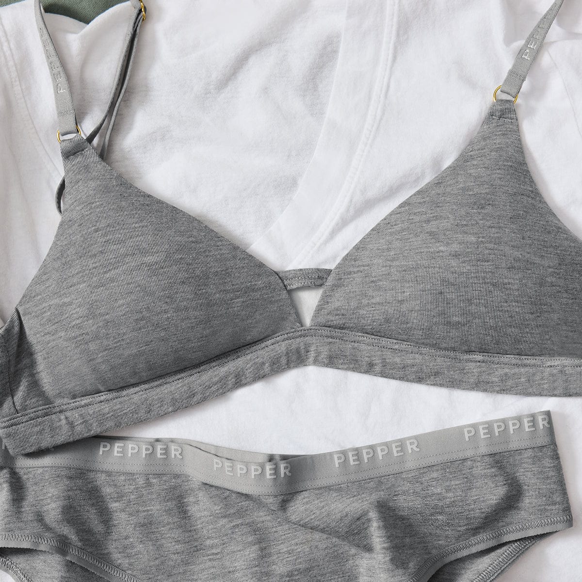 Supima® Cotton Wirefree Bra Heather Grey - Image 9