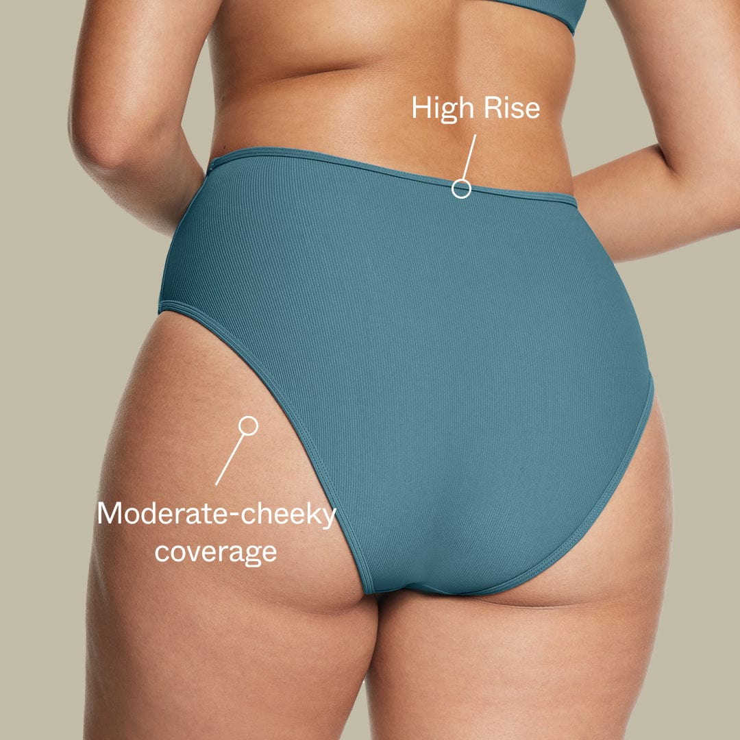 High Waisted Bikini Bottom Ribbed Isle - Image 3