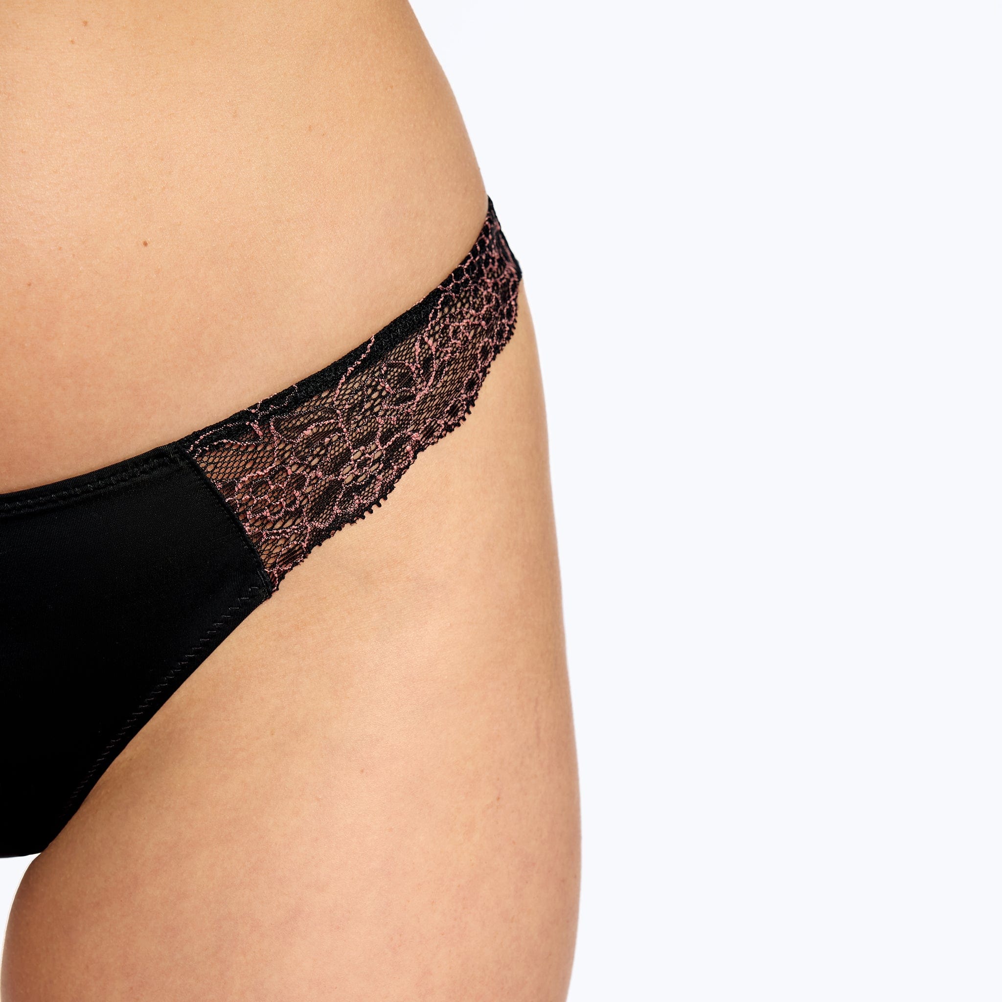Smooth Lace Thong Black Two-Tone - Image 5