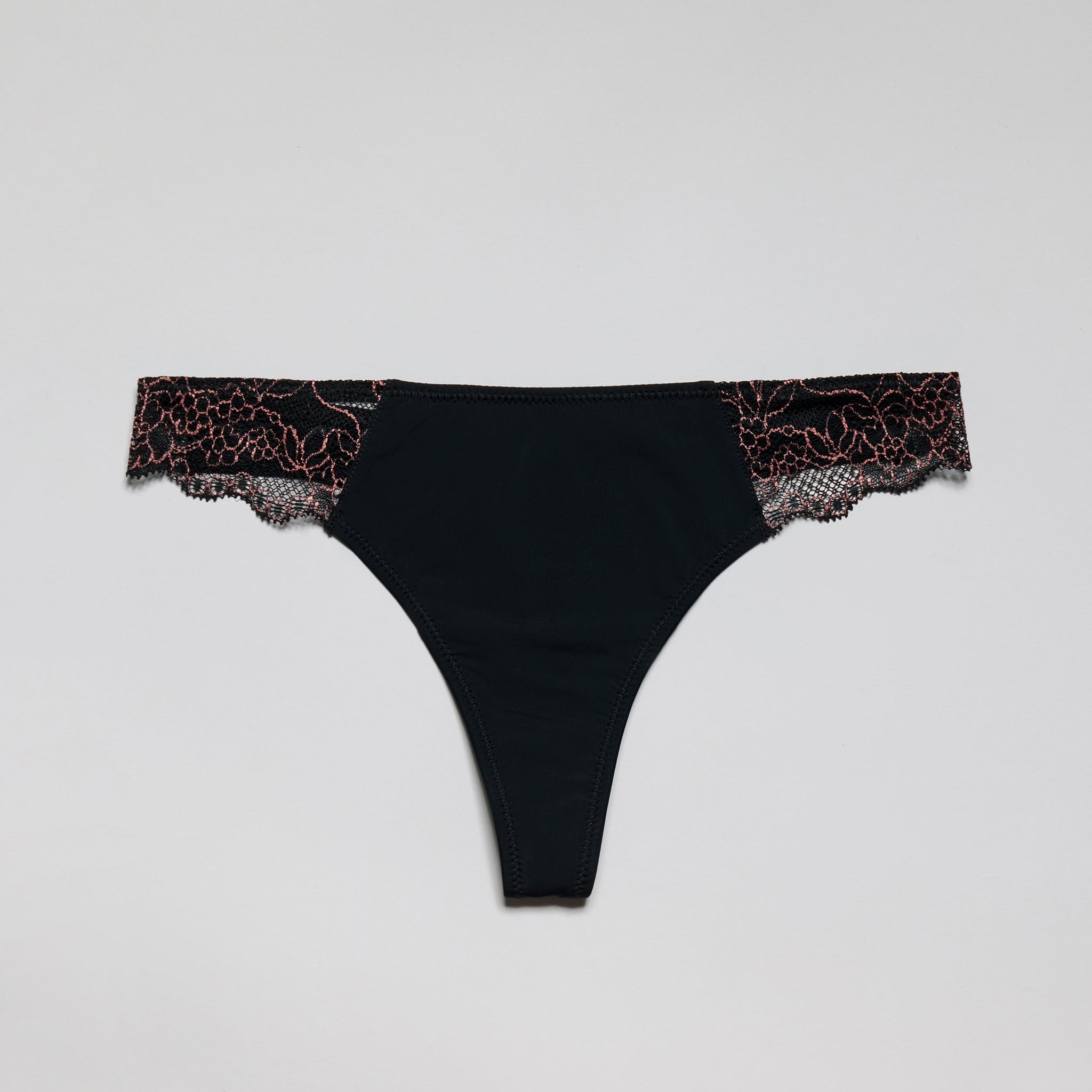 Smooth Lace Thong Black Two-Tone - Image 7